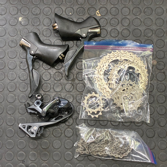 シマノ アルテグラ 2x11速 コンポセット 中古 STIレバー リアディレイラー スプロケット11-34T チェーン SHIMANO ULTEGRA