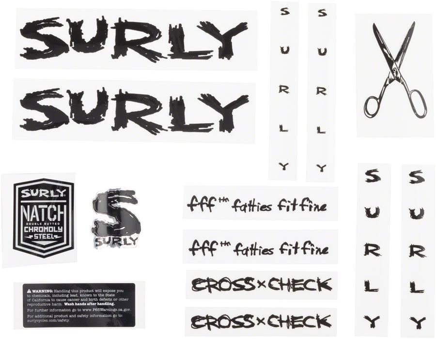 SURLY CROSSCHECK NEW DECAL SET BLACK MA1245