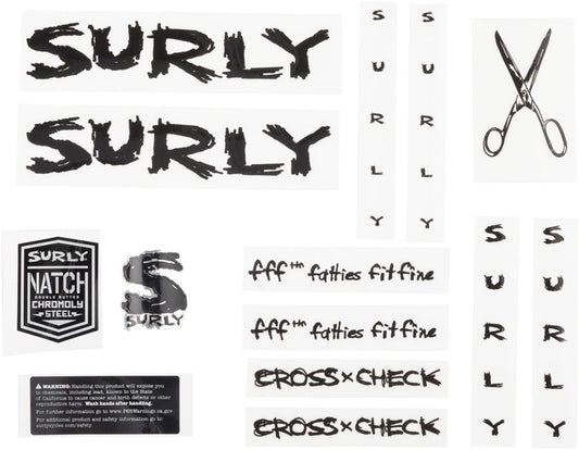 SURLY CROSSCHECK NEW DECAL SET BLACK MA1245