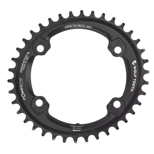 Wolf Tooth Oval Chainring 110 BCD Asymmetric 4-Bolt for Shimano GRX Drop-Stop B ウルフトゥース オーバル チェーンリング シマノ GRX用