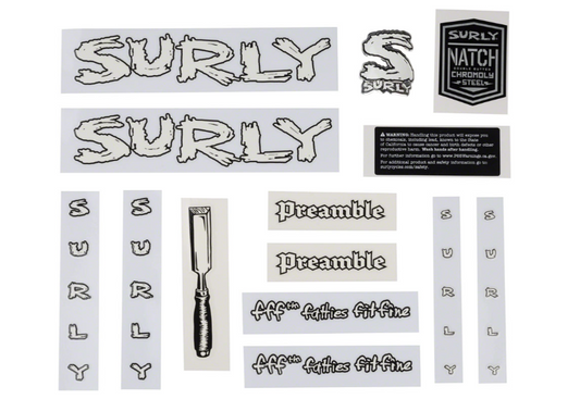 SURLY PREAMBLE NEW DECAL SET WHITE MA1992 2515211160 SURLY
