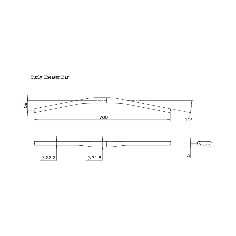 SURLY CHEATER BAR 31.8mm BLACK