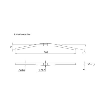 SURLY CHEATER BAR 31.8mm BLACK