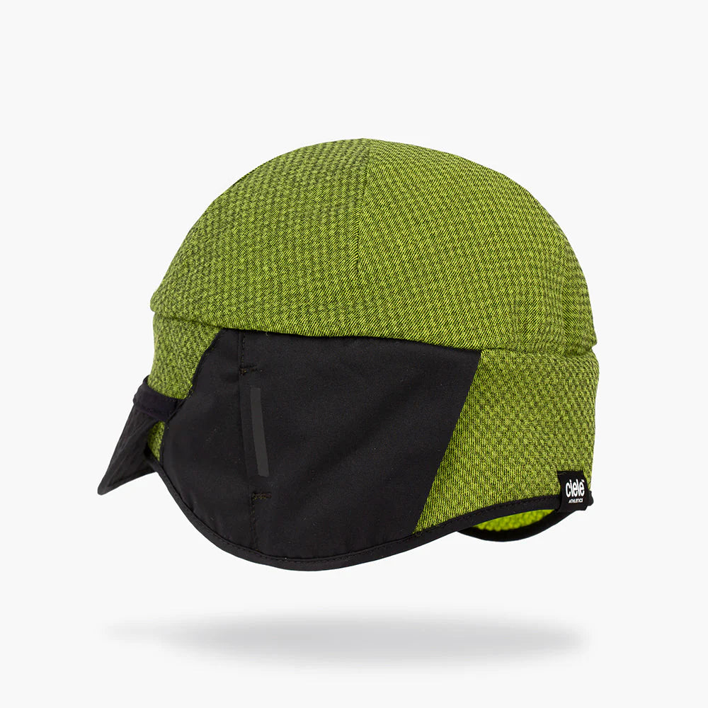 ciele（シエル）VLV Beanie Lite Lime Green｜軽量 冬用ビーニー つば付き ランニング 防寒 PHORMrite DIAMAfleece