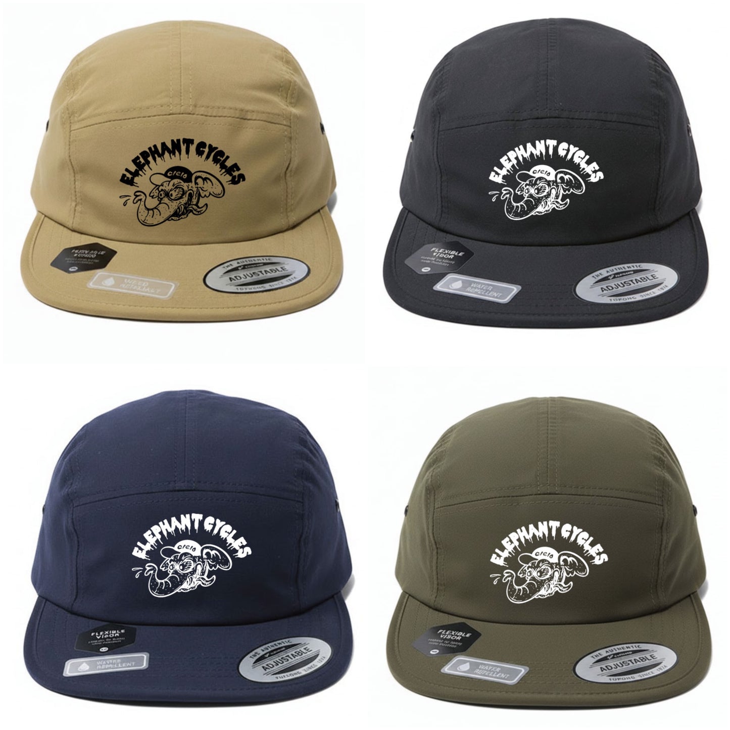 エレファントサイクル オリジナルキャップ｜ワル象デザイン｜撥水・軽量・折りたためる Jockey Cap｜Flexfit 日本別注モデル