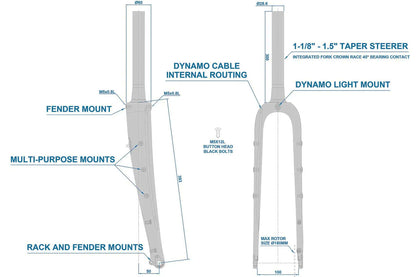 RITCHEY WCS CARBON TAPERED ADVENTURE GRAVEL フォーク
