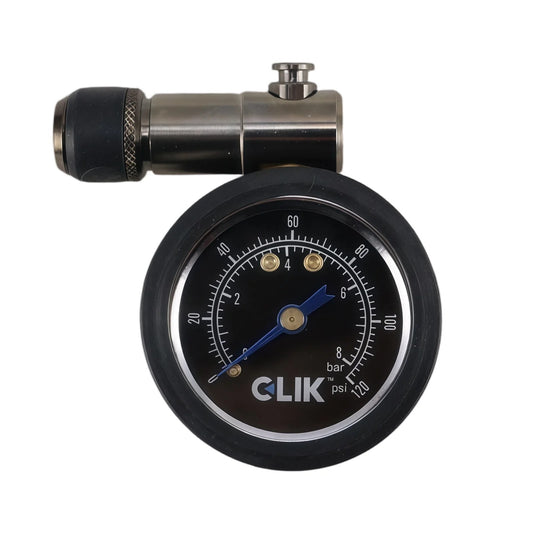 CLIK GEN2 メカニカル タイヤプレッシャーゲージ 60psi アナログ空気圧計 クリックバルブ専用 エアゲージ 自転車 タイヤ空気圧測定
