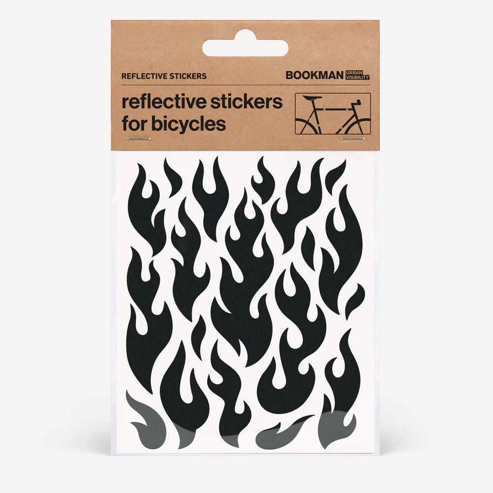 BOOKMAN リフレクター BM-520 Reflective-stickers-flames リフレクティブステッカー(フレイム) Reflective Stickers Flames - Black