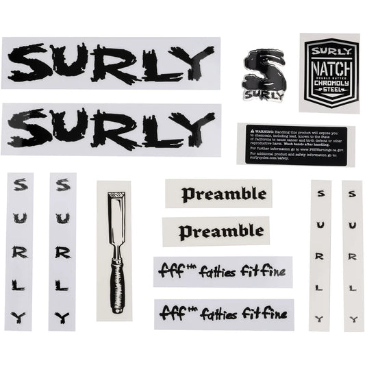 SURLY PREAMBLE NEW DECAL SET BLACK MA1993